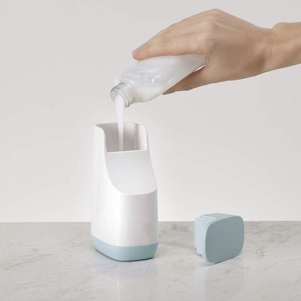 Joseph Joseph Slim Compact Soap Dispenser White & Blue - BATHROOM - Soap Dispensers and Trays - Soko and Co