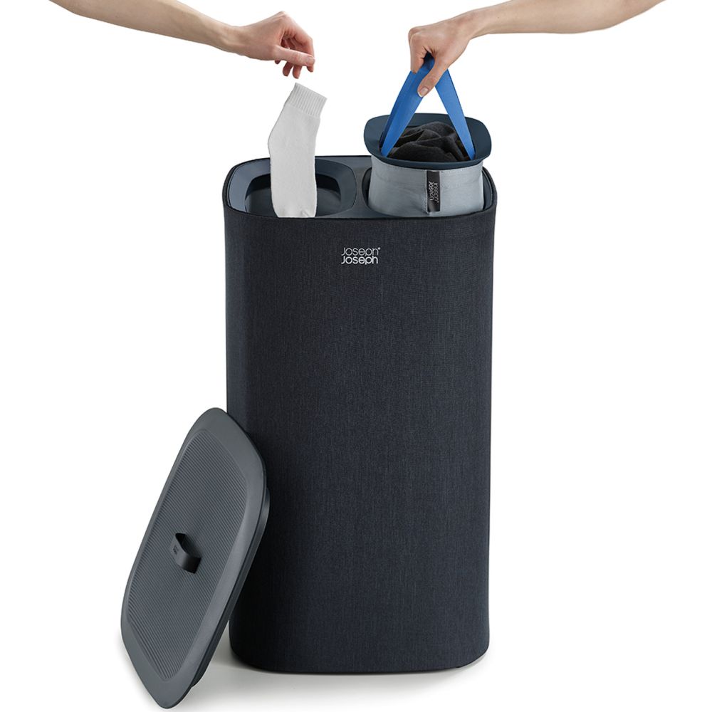 Joseph Joseph Tota 60L Twin Laundry Hamper Carbon Black Soko & Co
