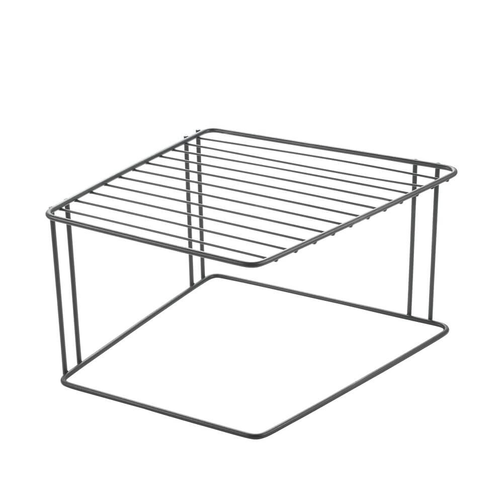 Lava Square Plate Stacker & Pantry Shelf Matte Black - KITCHEN - Shelves and Racks - Soko and Co