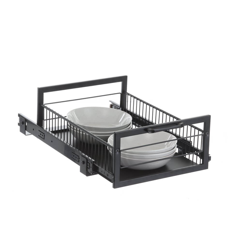 Black Dish Drainer with Cutlery Basket – L.T. Williams