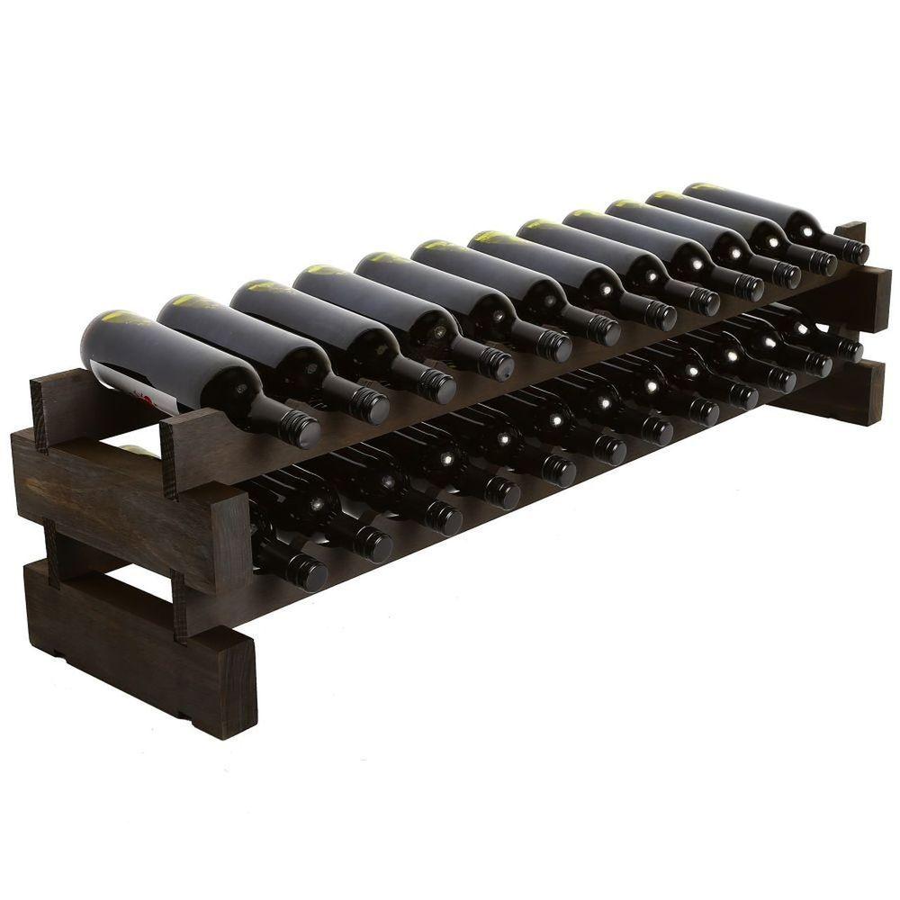 Modularack 24 Bottle Stackable Wine Rack Matte Stain - WINE - Wine Racks - Soko and Co