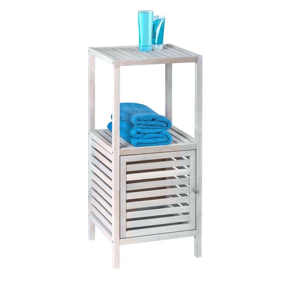 Norway 1 Door Walnut Storage Cabinet White Wash - HOME STORAGE - Shelves and Cabinets - Soko and Co