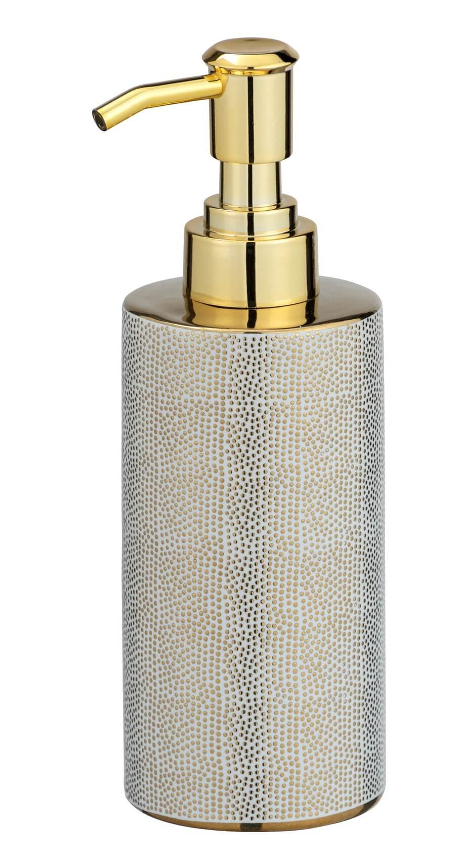 Nuria Ceramic Soap Dispenser White Gold - BATHROOM - Soap Dispensers and Trays - Soko and Co