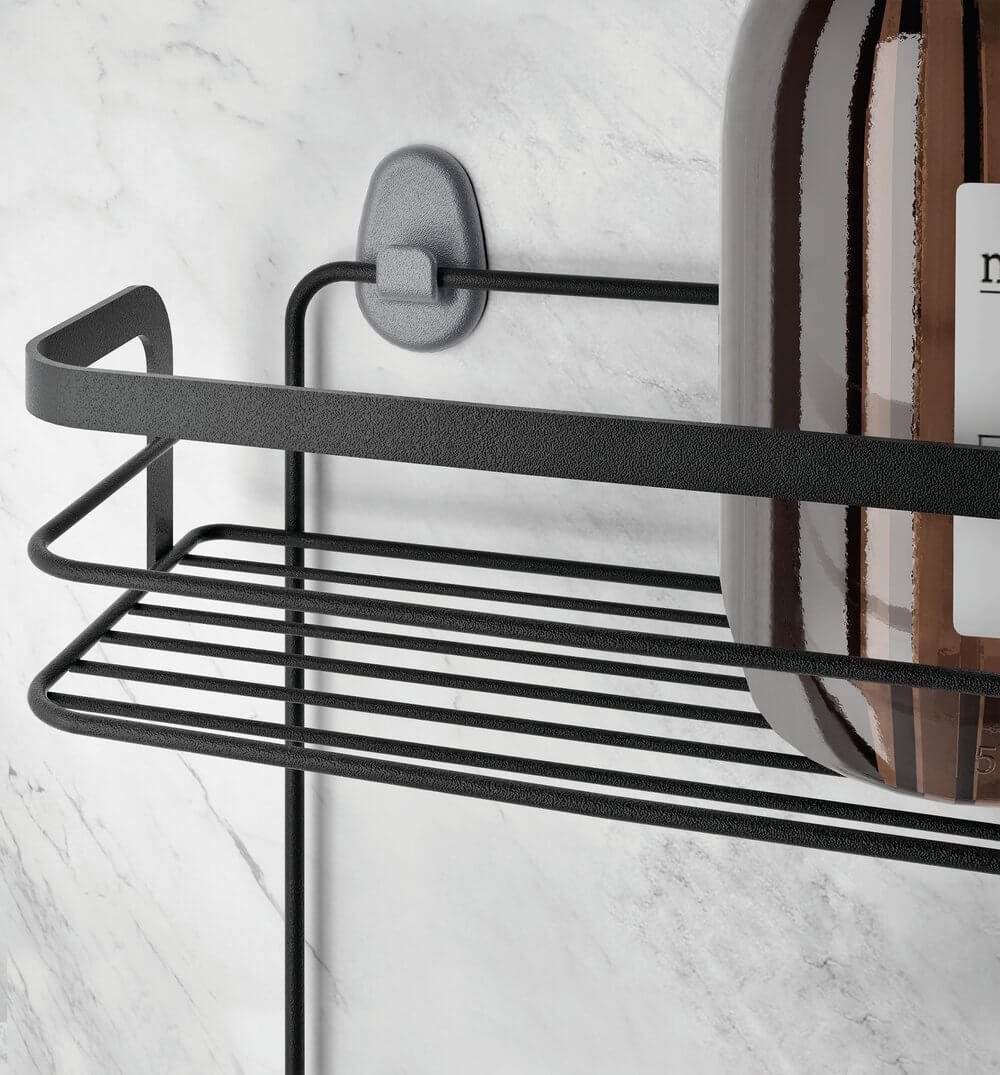 Origin 3 Tier Corner Shower Caddy & Shelf Matte Black - BATHROOM - Shower Caddies - Soko and Co