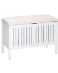 Oslo Wide Laundry Hamper & Storage Bench White - LAUNDRY - Hampers - Soko and Co