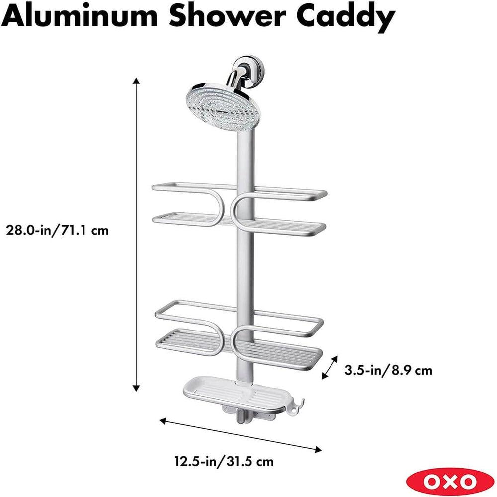 OXO 3 Tier Aluminium Shower Caddy - BATHROOM - Shower Caddies - Soko and Co