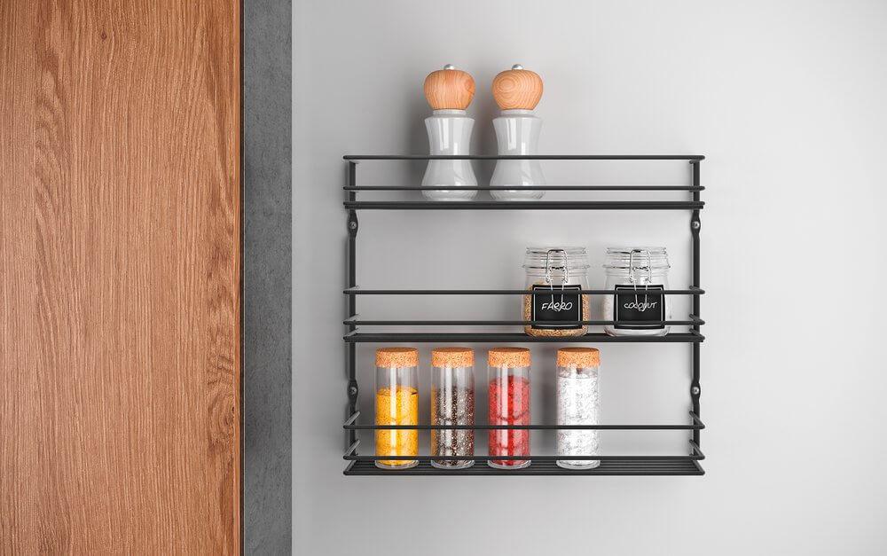 Pepito 3 Tier Wall Mounted Spice Rack Matte Black - KITCHEN - Spice Racks - Soko and Co