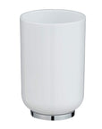Posa Toothbrush Tumbler White & Chrome - BATHROOM - Toothbrush Holders - Soko and Co
