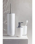 Posa Toothbrush Tumbler White & Chrome - BATHROOM - Toothbrush Holders - Soko and Co