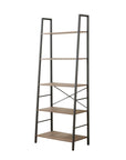Rustic 5 Tier Shelf Unit Light Wood & Matte Black - HOME STORAGE - Shelves and Cabinets - Soko and Co
