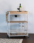 Rustico 3 Tier Kitchen Trolley White - HOME STORAGE - Storage Trolleys - Soko and Co