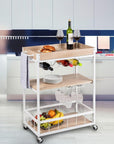 Rustico 3 Tier Kitchen Trolley White - HOME STORAGE - Storage Trolleys - Soko and Co