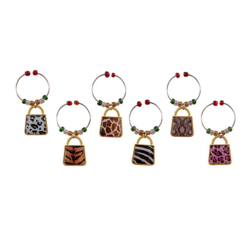 Animal Wine Glass Charms - Set Of 6, Drink Markers - View #2