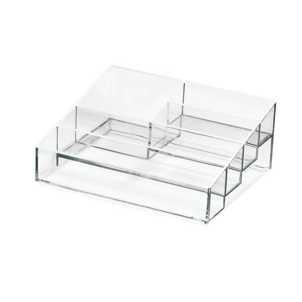 Sarah Tanno by iDesign 5 Compartment Tiered Makeup Organiser Clear - BATHROOM - Makeup Storage - Soko and Co