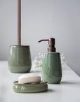 Sirmione Ceramic Toilet Brush Reactive Green - BATHROOM - Toilet Brushes - Soko and Co