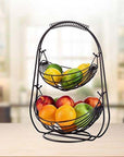 Soko Swing 2 Tier Fruit Basket Matte Black - KITCHEN - Bench - Soko and Co