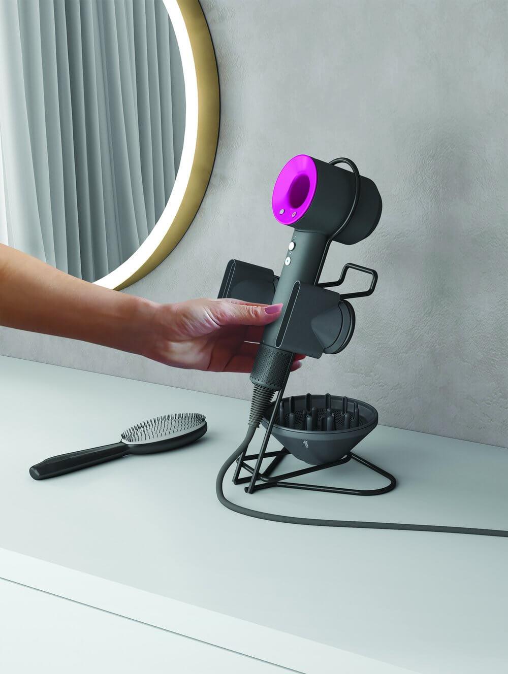 Sonic-Stand Supersonic Hair Dryer Holder Matte Black - BATHROOM - Makeup Storage - Soko and Co