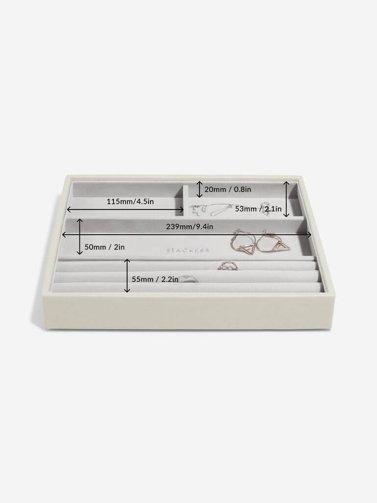 Stackers Classic 4 Compartment Jewellery Tray Oatmeal - WARDROBE - Jewellery Storage - Soko and Co