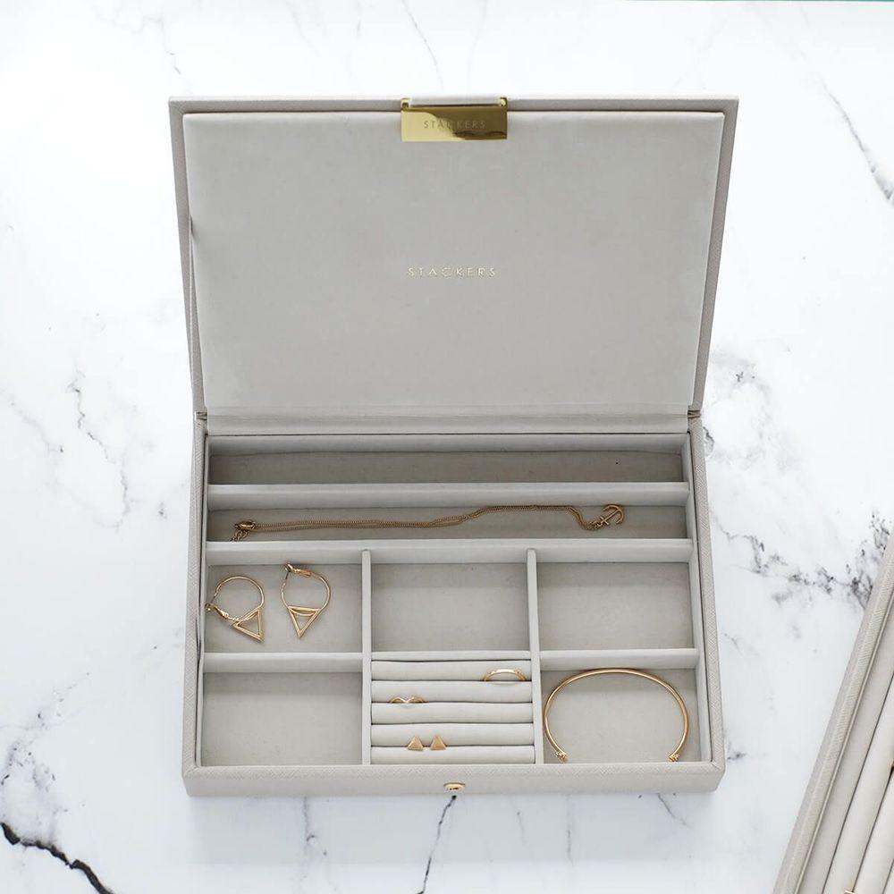 Stackers Classic Lidded Jewellery Box Taupe - WARDROBE - Jewellery Storage - Soko and Co
