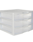 Sterilite 3 Drawer Wide Drawer Unit White - HOME STORAGE - Office Storage - Soko and Co