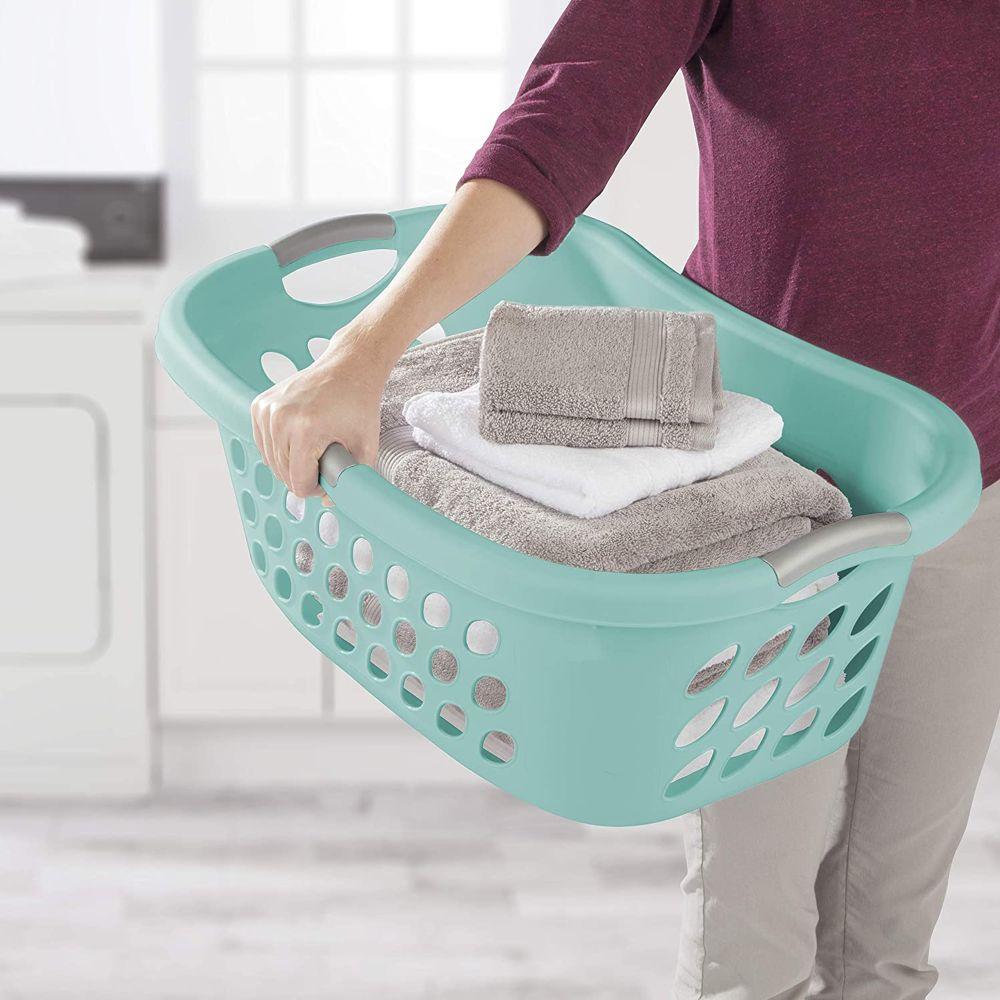 Sterilite 44L Hip Hugger Laundry Basket Aqua - LAUNDRY - Baskets and Trolleys - Soko and Co