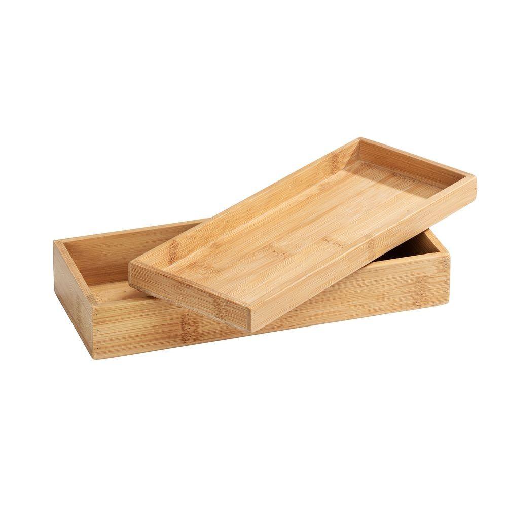 Terra Bamboo Tray with Lid - BATHROOM - Makeup Storage - Soko and Co