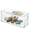 The Home Edit by iDesign Tall Container with Sliding Top Tray - BATHROOM - Makeup Storage - Soko and Co