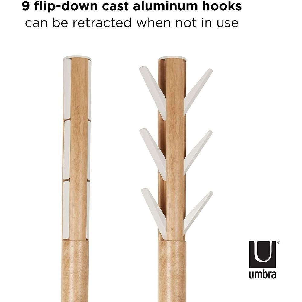 Umbra Flapper Hat & Coat Rack Natural & White - HOME STORAGE - Hat and Coat Racks - Soko and Co
