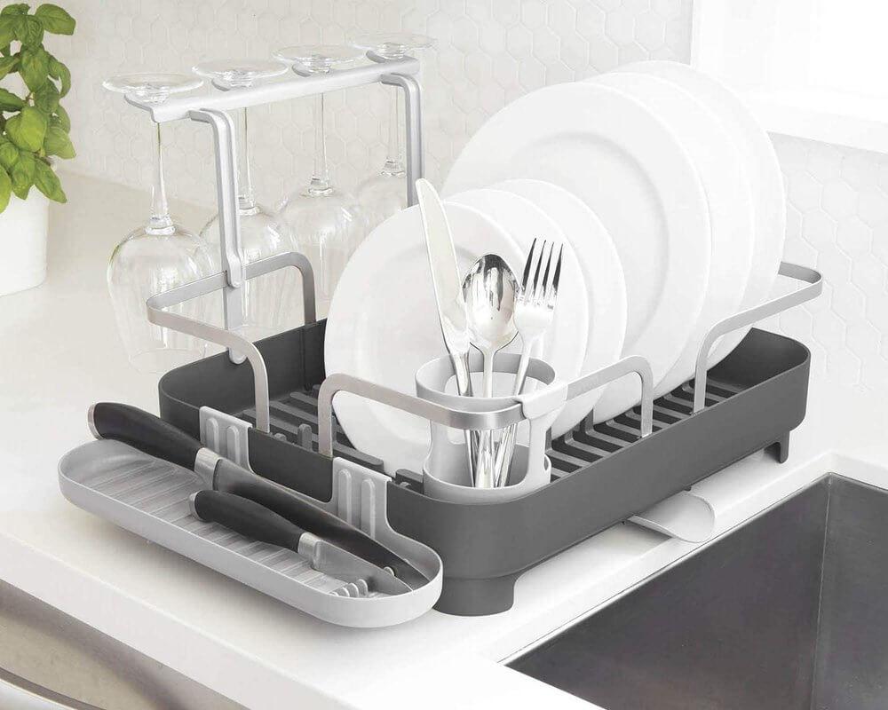 Umbra Holster Deluxe Dish Rack Charcoal Grey - KITCHEN - Dish Racks and Mats - Soko and Co