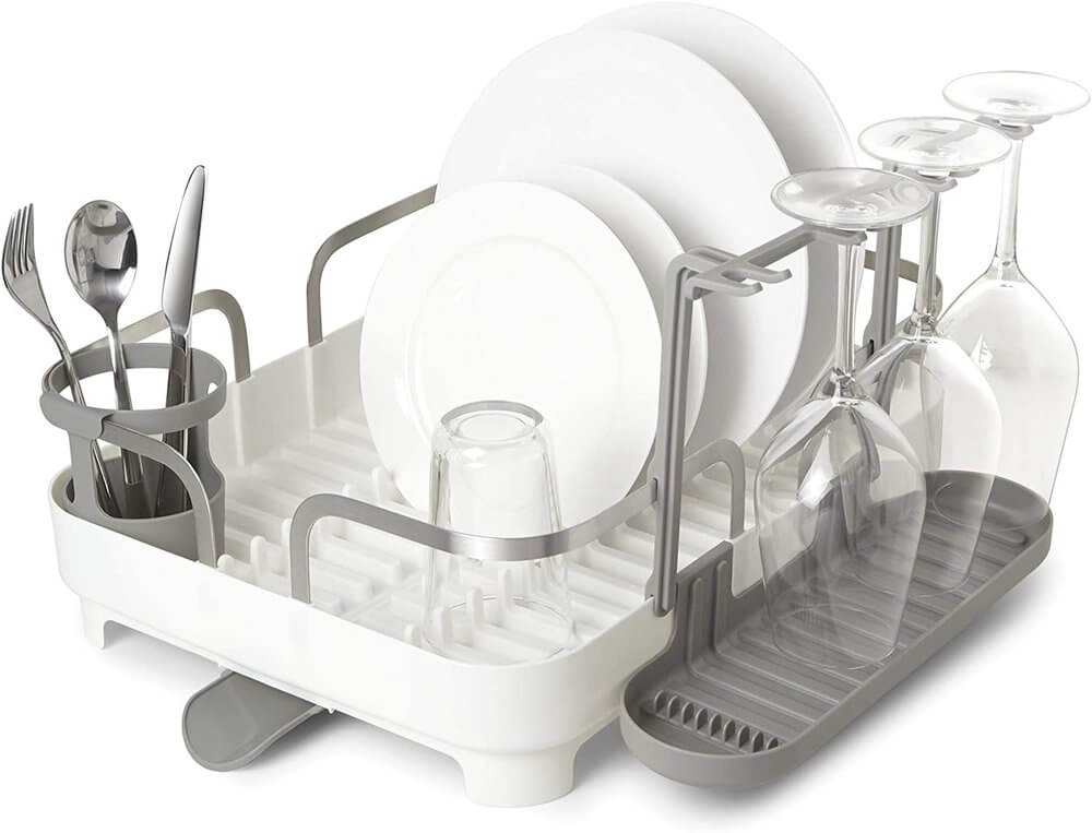 Umbra Holster Deluxe Dish Rack White - KITCHEN - Dish Racks and Mats - Soko and Co