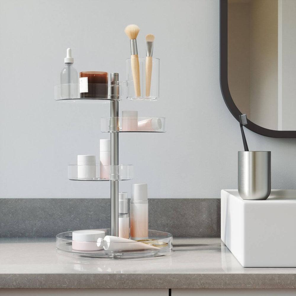 Umbra Pirouette Rotating Makeup Organiser Clear - BATHROOM - Makeup Storage - Soko and Co