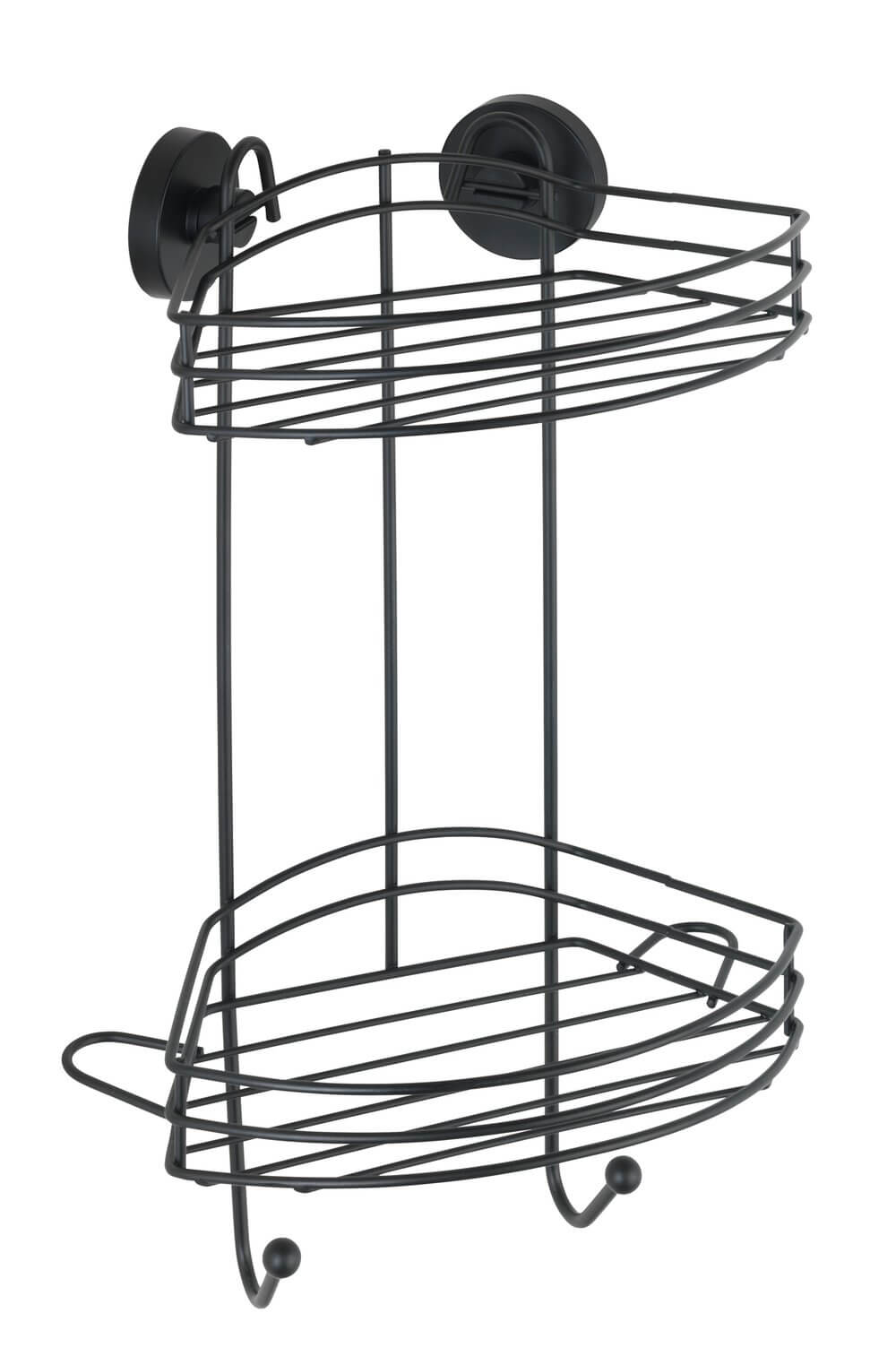 Vac Lock 2 Tier Suction Corner Shower Shelf Matte Black - BATHROOM - Suction - Soko and Co