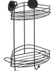 Vac Lock 2 Tier Suction Corner Shower Shelf Matte Black - BATHROOM - Suction - Soko and Co