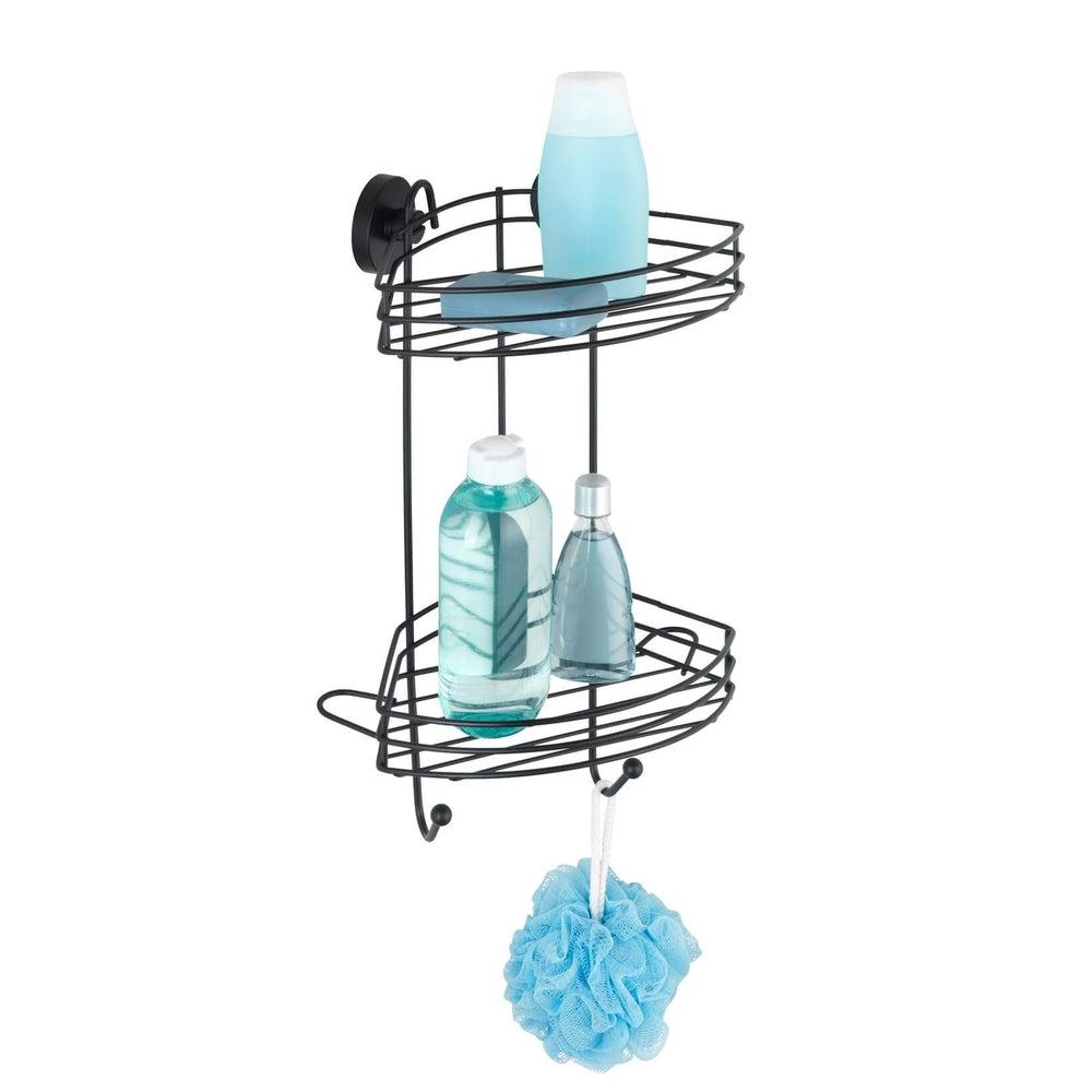 Vac Lock 2 Tier Suction Corner Shower Shelf Matte Black - BATHROOM - Suction - Soko and Co