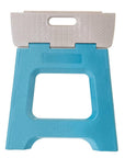 Vigar 32cm Compact Folding Step Stool Grey & Blue Print - LAUNDRY - Ladders - Soko and Co