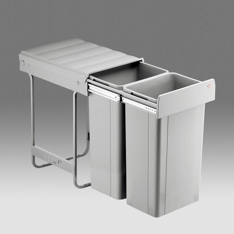 Wesco 64L Double Pull Out Cupboard Bin - KITCHEN - Bins - Soko and Co