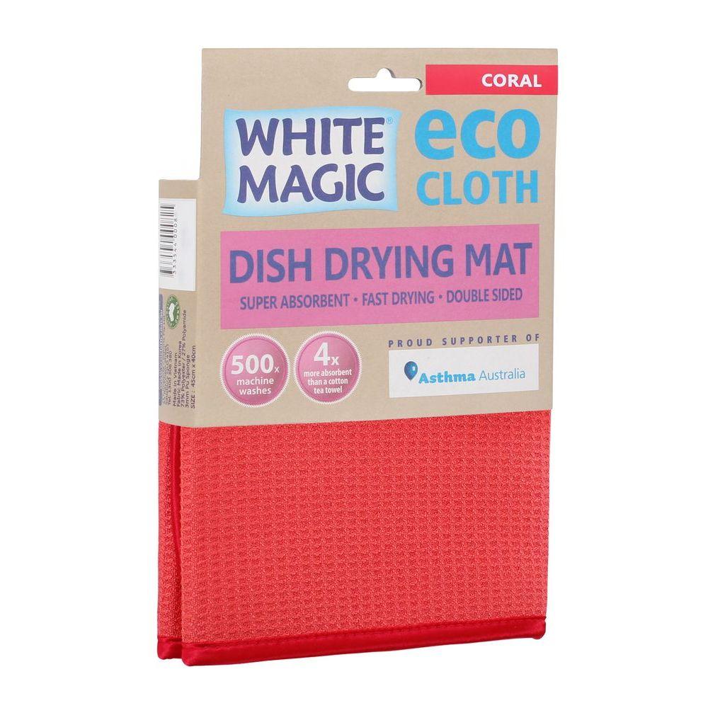 White Magic Eco Cloth Dish Drying Mat Colour - Coral - WA
