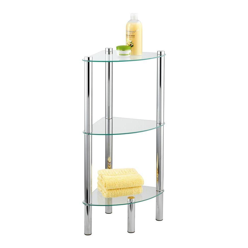Yago 3 Tier Glass Corner Shelving Unit - HOME STORAGE - Shelves and Cabinets - Soko and Co