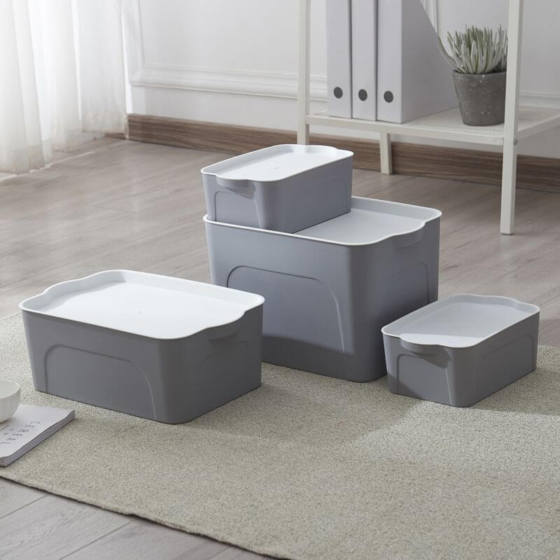 Grey Soko Store plastic boxes with white lids