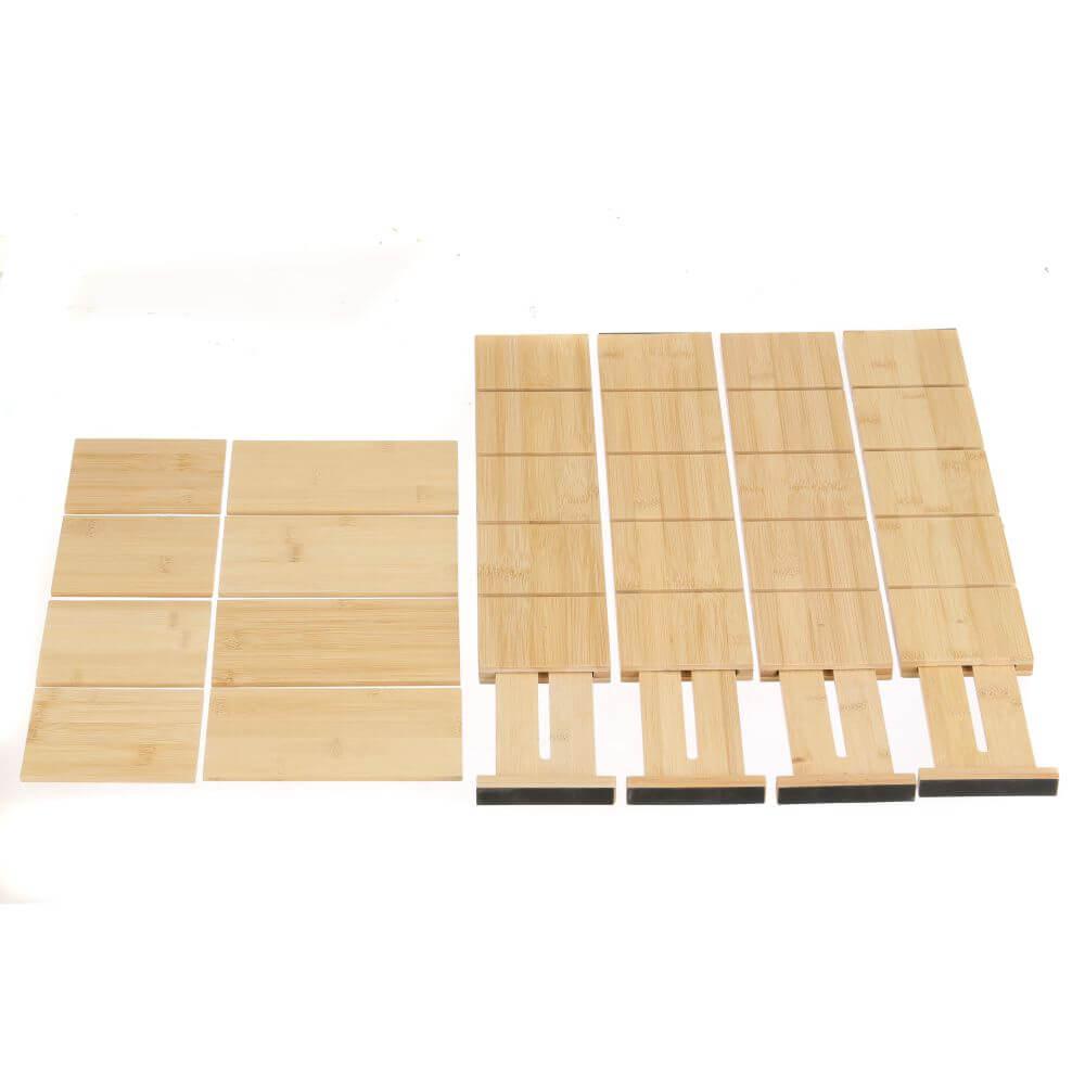 12 Piece Adjustable Bamboo Drawer Divider - KITCHEN - Cutlery Trays - Soko and Co