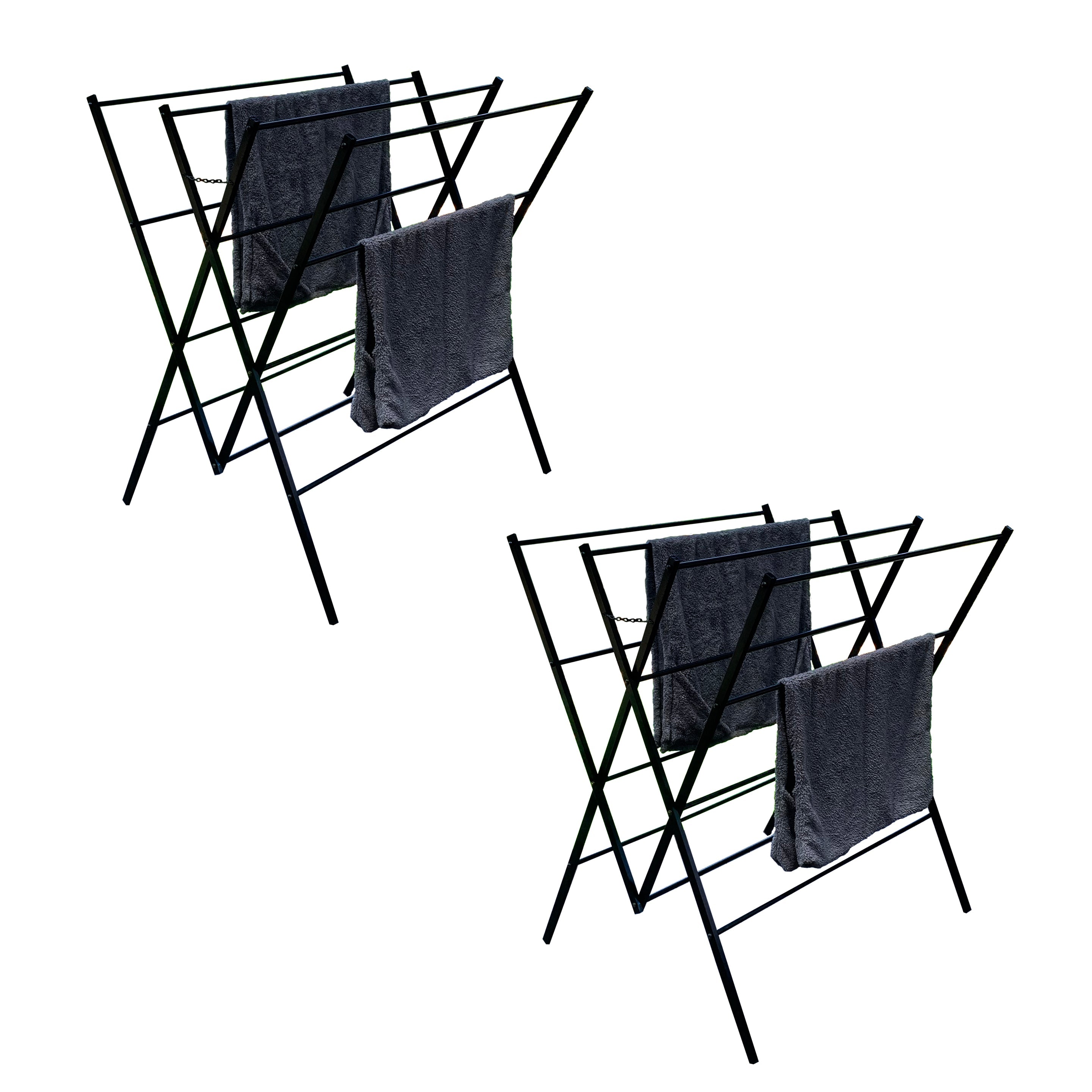 2 Pack Limited Edition Heavy Duty Clothes Airer Matte Black - LAUNDRY - Airers - Soko and Co