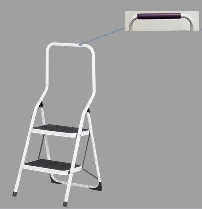 2 Step Ladder with Foam Grip Handle White - LAUNDRY - Ladders - Soko and Co