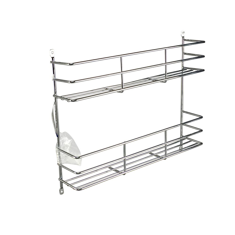 2 Tier Wall Mounted Spice Rack Chrome | Soko & Co