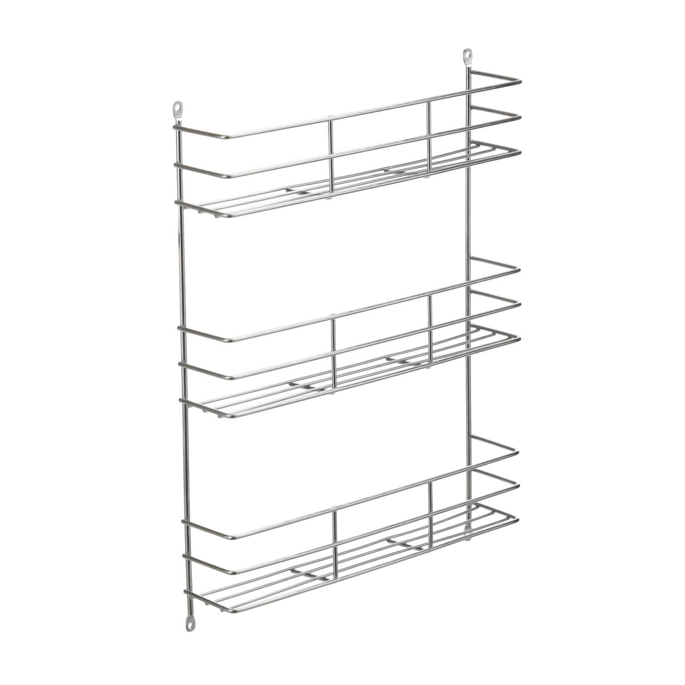 3 Tier Wall Mounted Spice Rack Chrome | Soko & Co