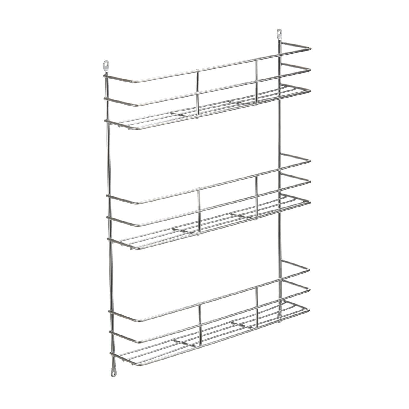 3 Tier Wall Mounted Spice Rack Chrome - KITCHEN - Spice Racks - Soko and Co