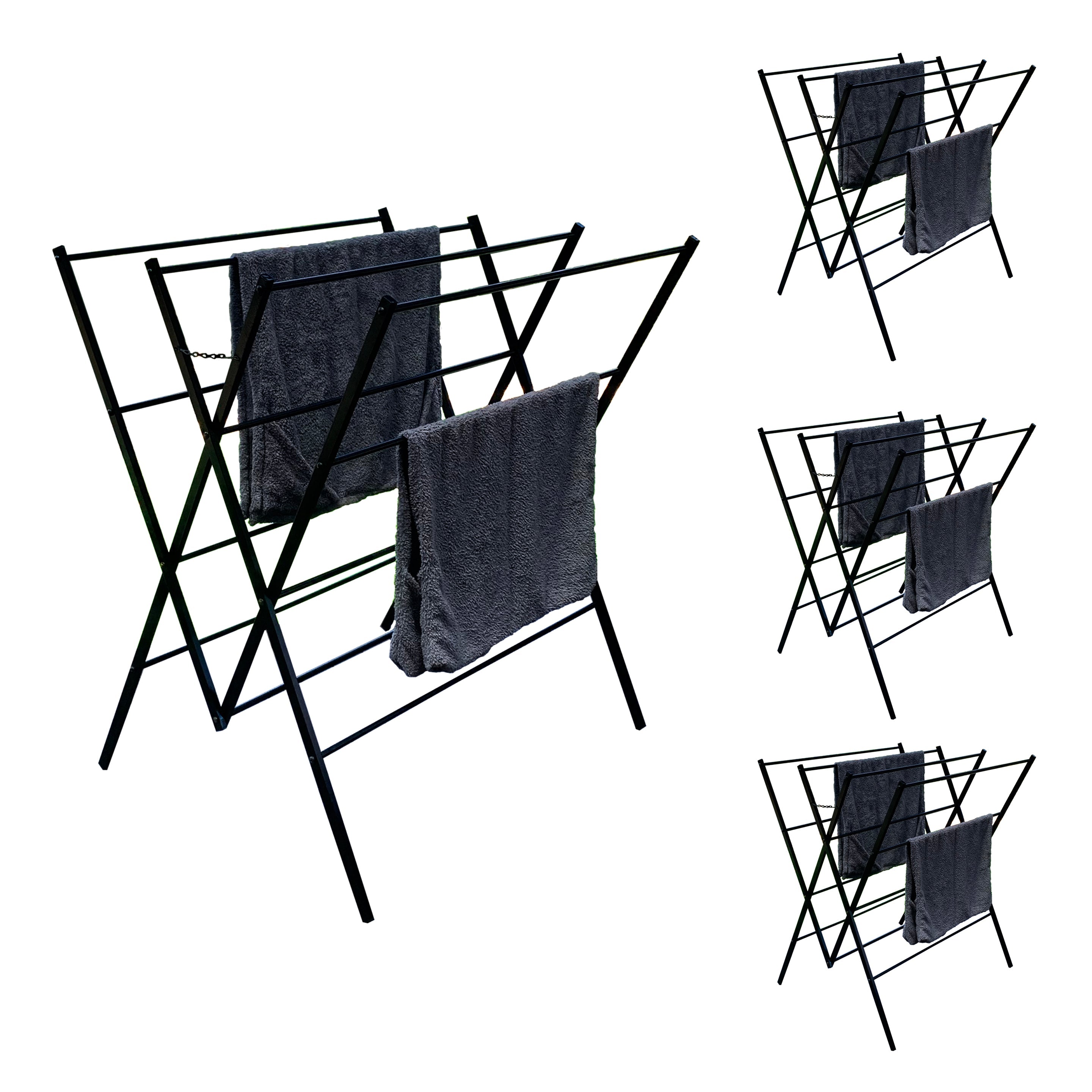 4 Pack Limited Edition Heavy Duty Clothes Airer Matte Black - LAUNDRY - Airers - Soko and Co