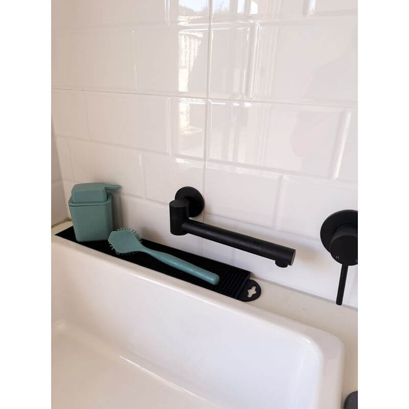 42cm Slim Silicone Dish Drying Mat Black - KITCHEN - Dish Racks and Mats - Soko and Co