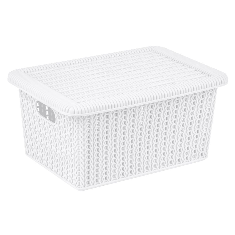 5L Knitted Storage Box White - HOME STORAGE - Plastic Boxes - Soko and Co