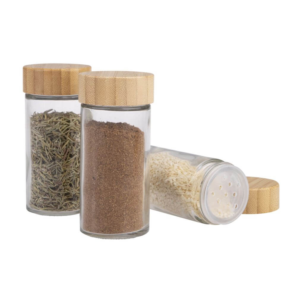 85mL Glass Spice Jar with Bamboo Lid - KITCHEN - Food Containers - Soko and Co