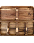 Acacia Wood 6 Compartment Grazing Platter With Lid